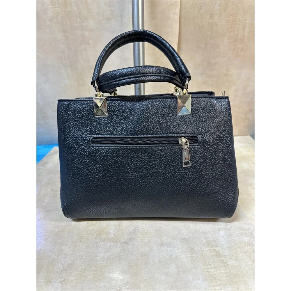 DANBAOLY Black Faux Leather Hand Bag Purse W/ Removable Strap New Without Tags.‎